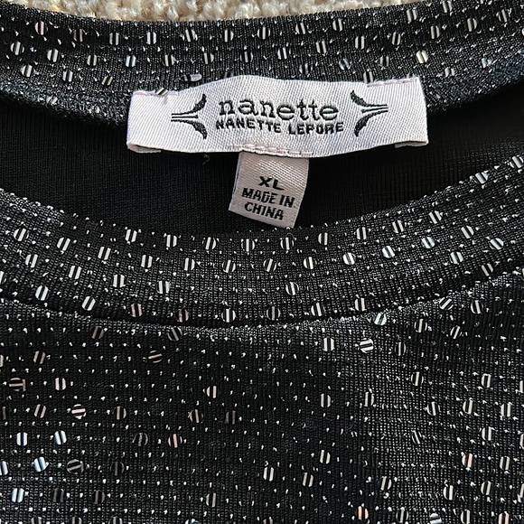 Nanette Lepore Gorgeous Sequin 3/4 Sleeve Shirt Top **Size XL** - Picture 3 of 3